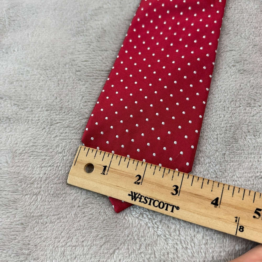 Brooks Brothers 346 Mens Red White Polka Dot Silk Tie Made in USA 57x3 Italy - Picture 6 of 7